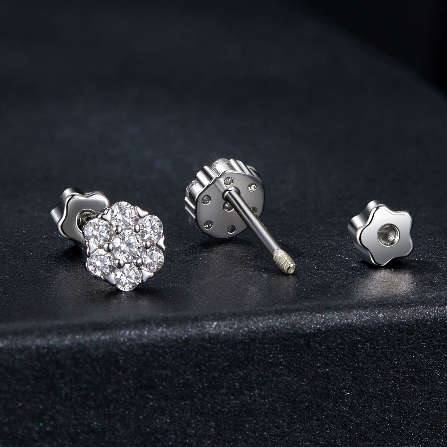 925 Sterling Silver Moissanite 0.15ct/0.027ct Earrings for Women DestGlow