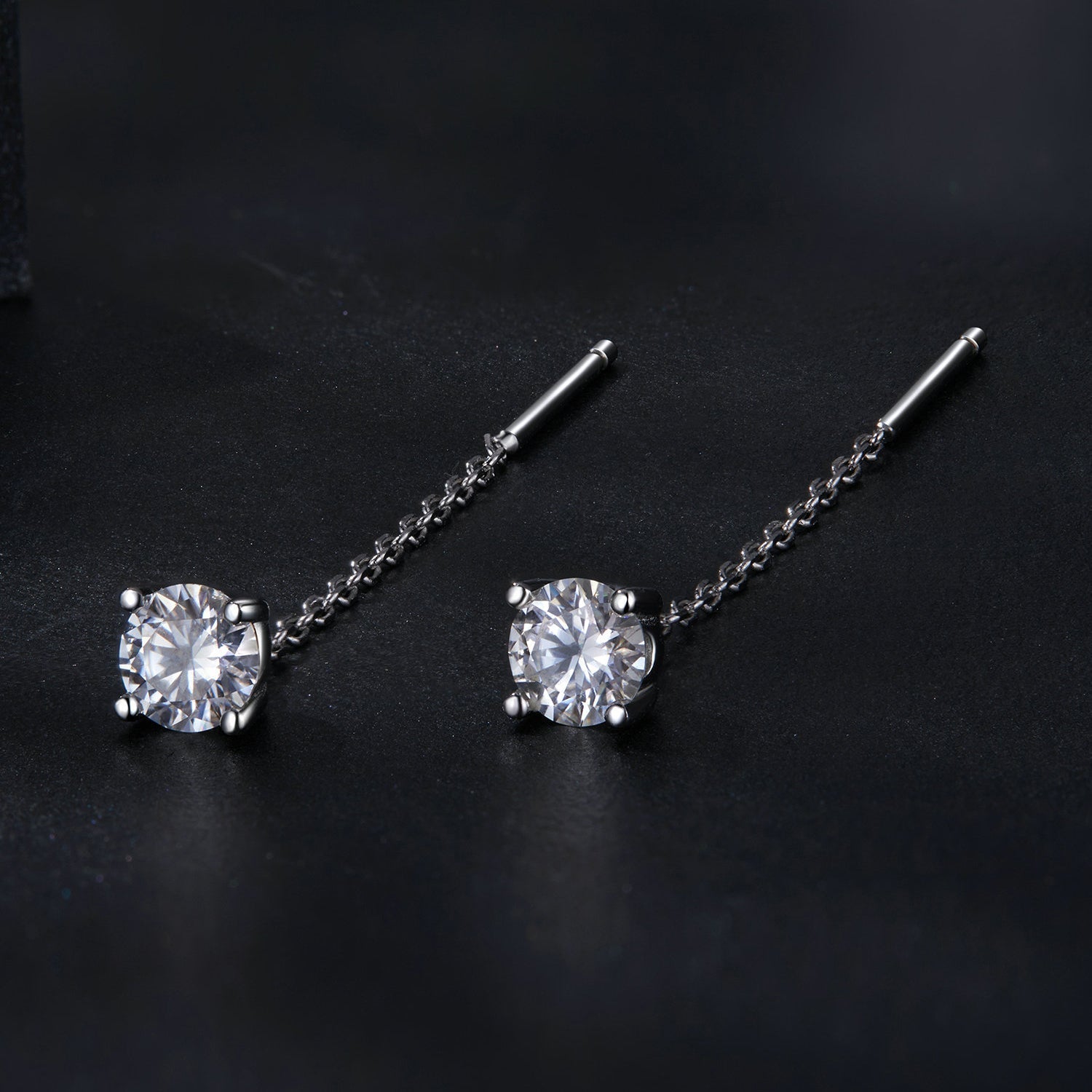 925 Sterling Silver 4.0 Carat Moissanite Earrings for Women DestGlow