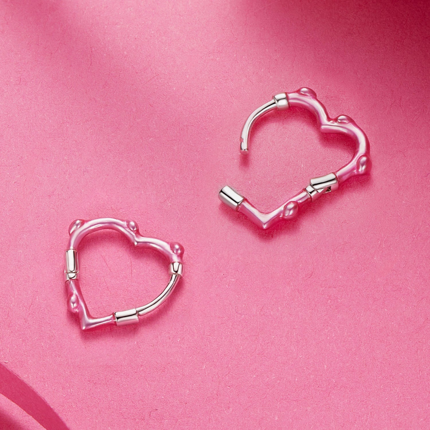 S925 Sterling Silver Enamel Platinum Plated Earrings 13*2mm for Women DestGlow