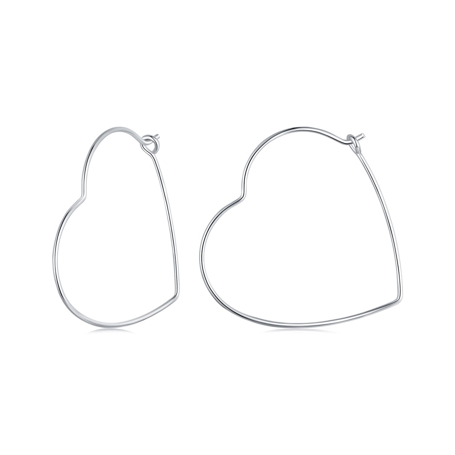 925 Sterling Silver Earrings with White Gold Plating - 27mm for Women DestGlow