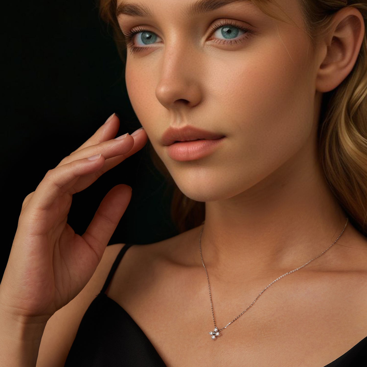 925 Sterling Silver & White Gold Plated Moissanite Necklace 40+5cm for Women DestGlow