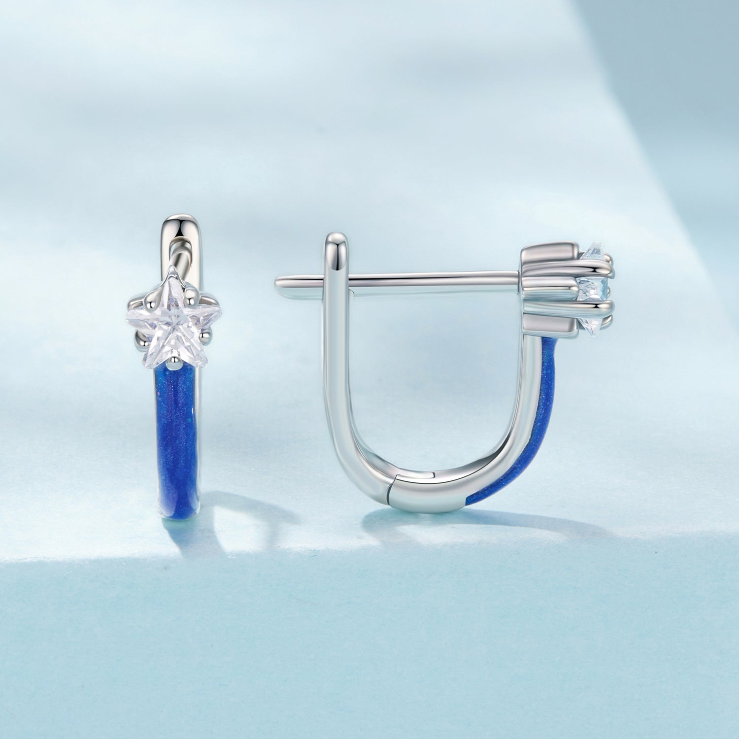925 Sterling Silver Enamel Earrings with Pavé CZ for Women DestGlow