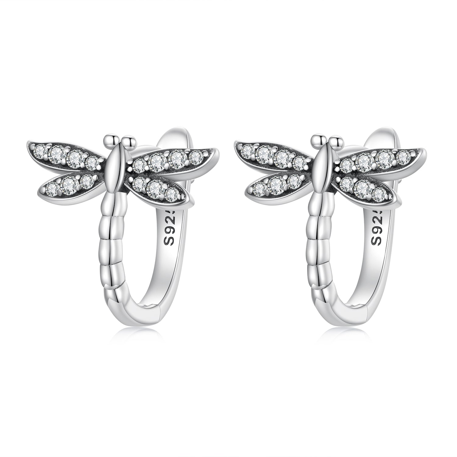 925 Sterling Silver Earrings with Pavé Setting CZ, Oxidized Finish, 1.3cm for Women DestGlow