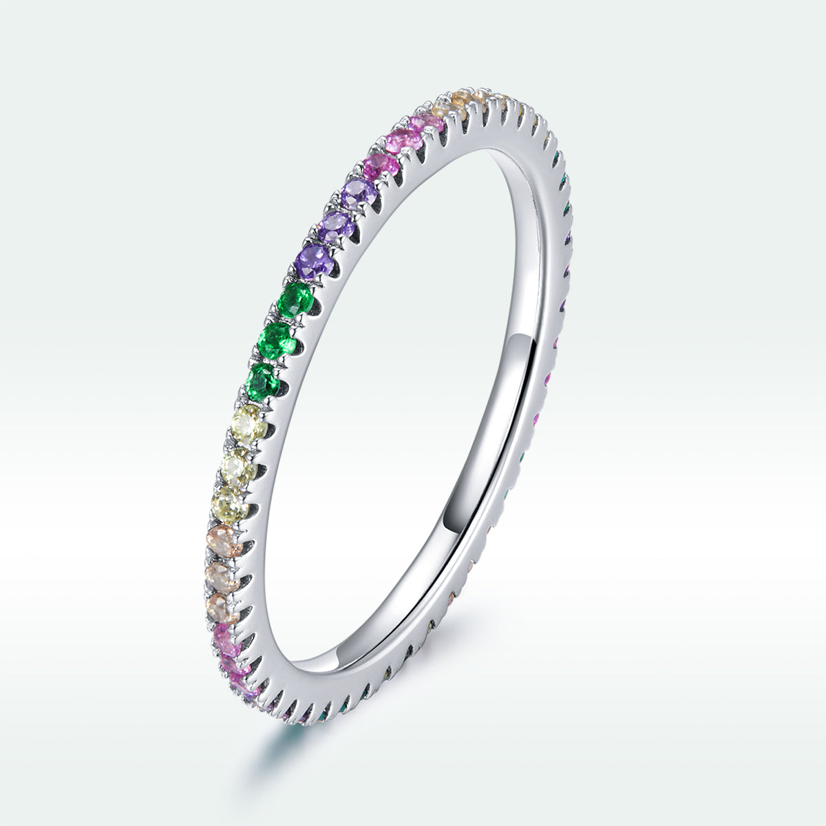 925 Sterling Silver Pavé Set CZ Ring Size 6 for Women DestGlow