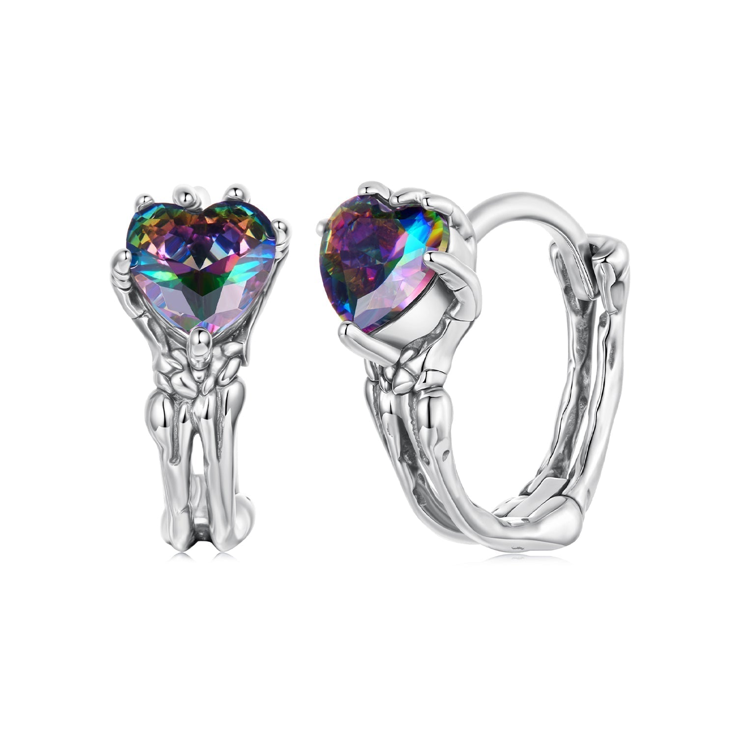 925 Sterling Silver Earrings with Transparent Glass for Women DestGlow