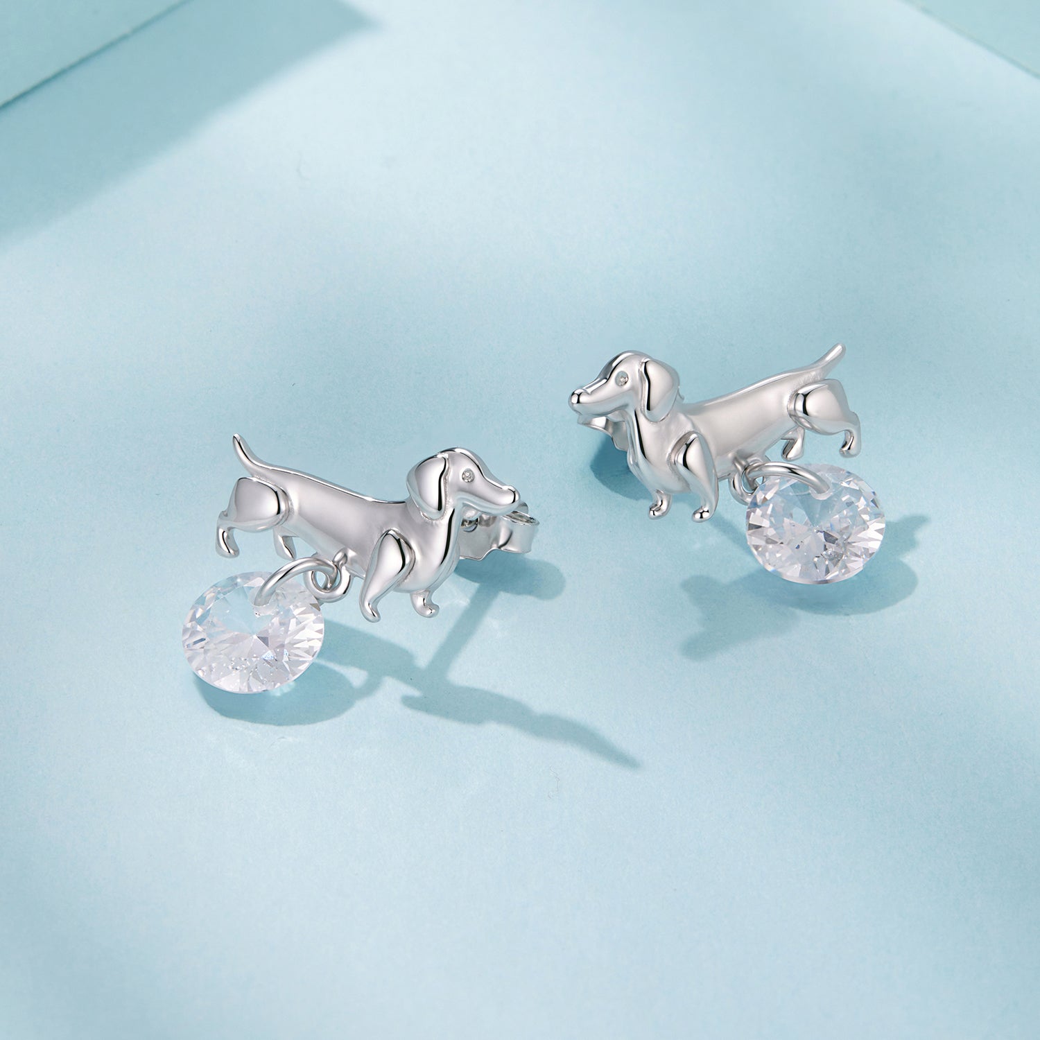 925 Sterling Silver White Gold Plated Pavé Setting CZ Earrings for Women DestGlow