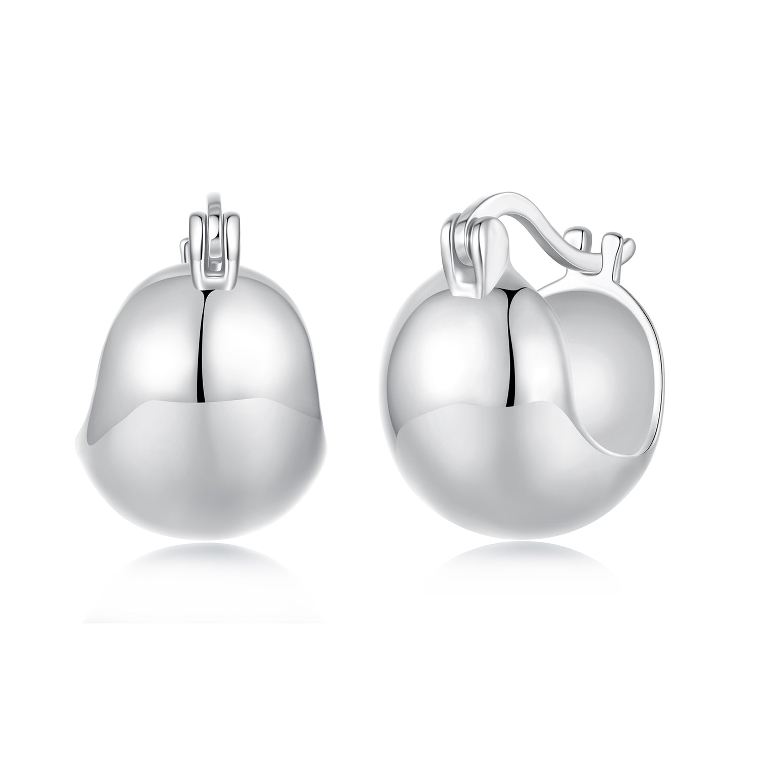 925 Sterling Silver Plated White Gold Earrings 1.4 x 1.0 cm for Women DestGlow