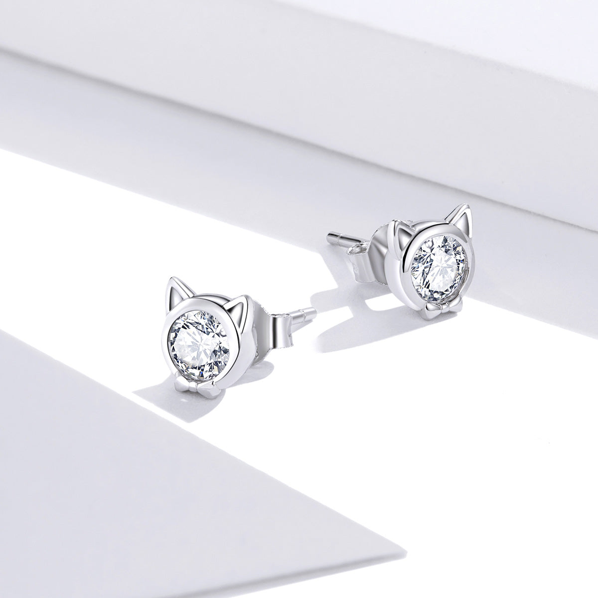 925 Sterling Silver Plated Platinum CZ Earrings for Women DestGlow