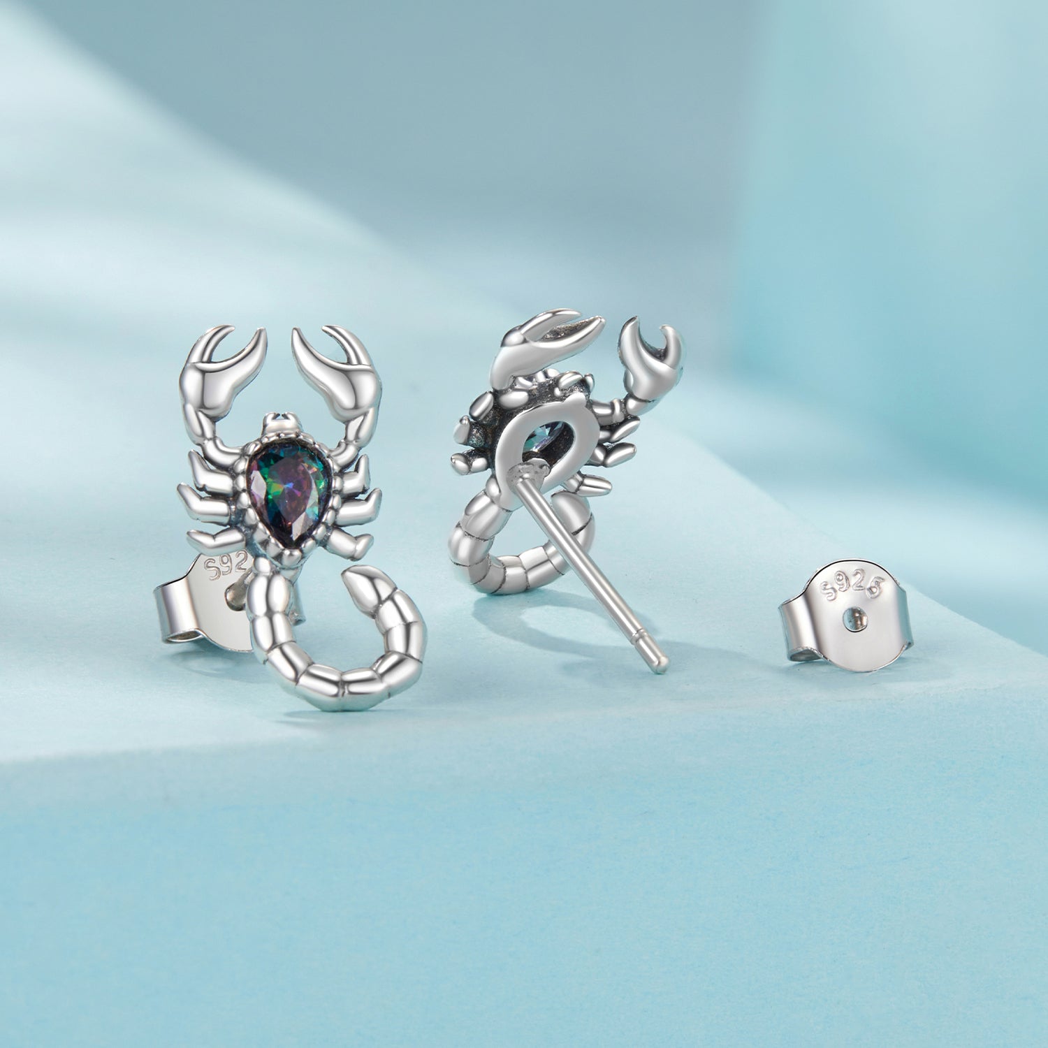 925 Sterling Silver Earrings with Pavé Setting CZ, Oxidized Silver, Size 0.8*1.5cm for Women DestGlow