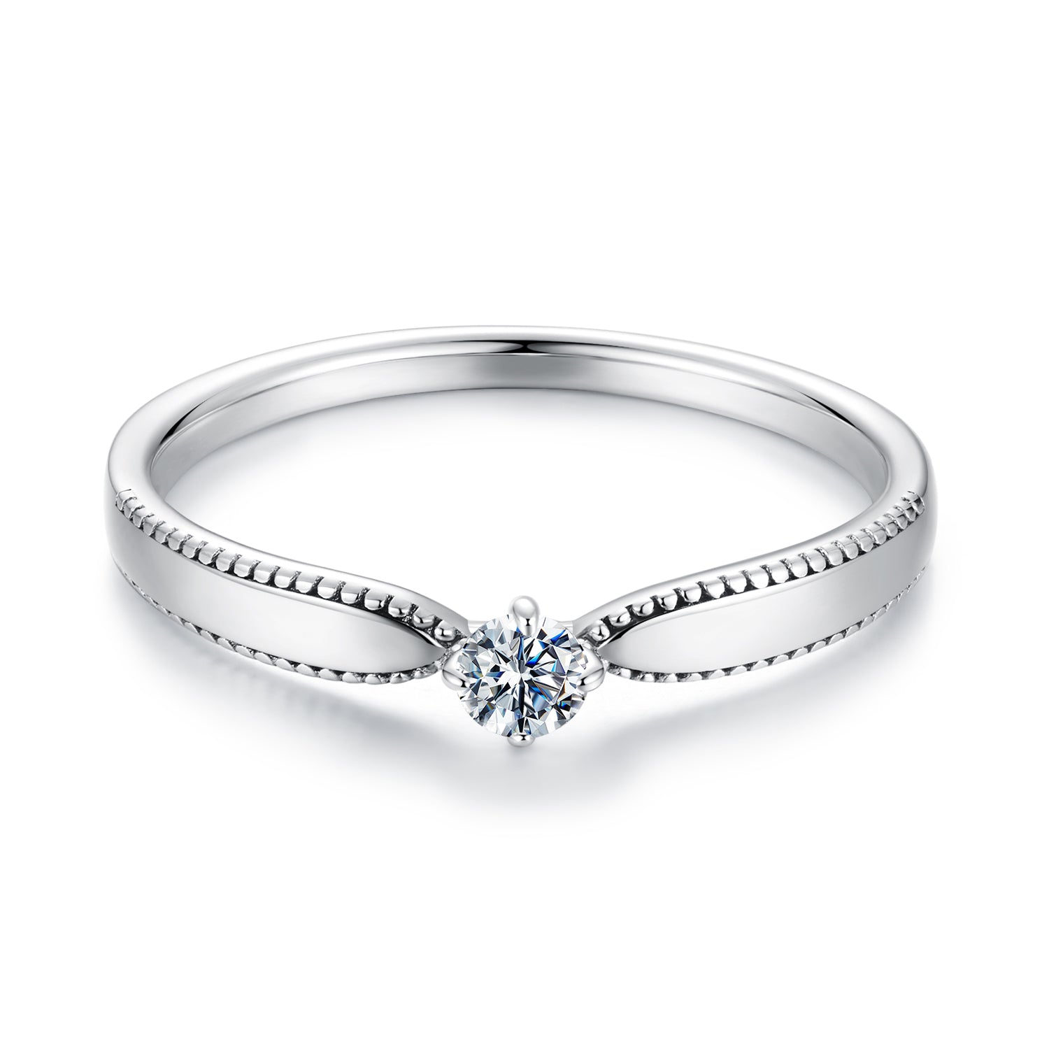 925 Sterling Silver Moissanite Ring Size 6 for Women DestGlow