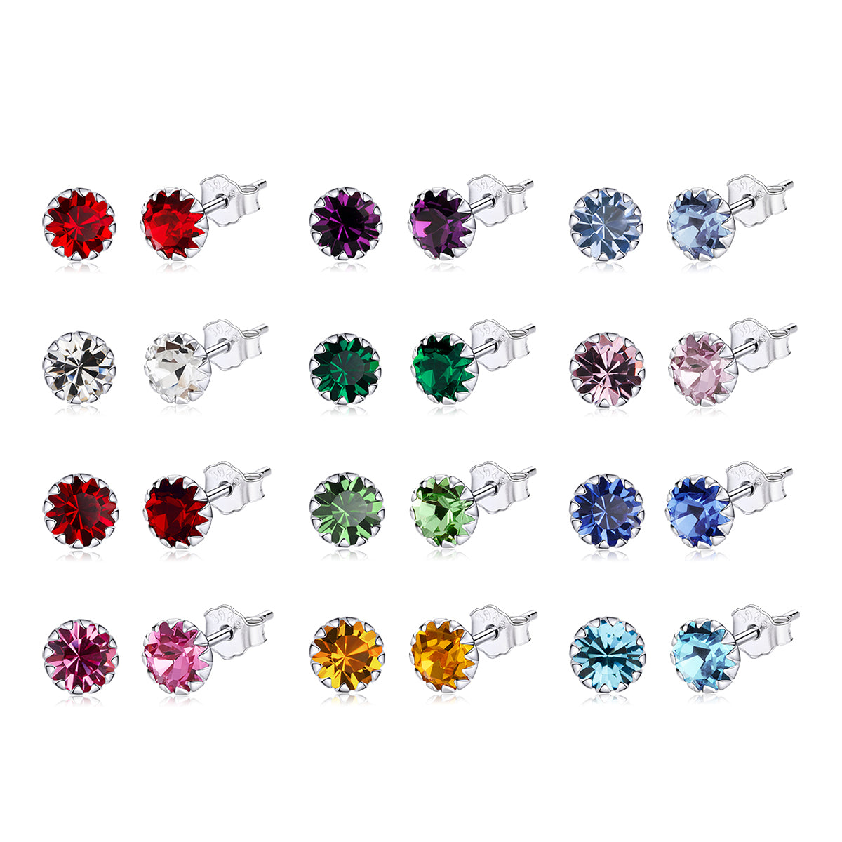 925 Sterling Silver & Plated Platinum Earrings with Pavé Setting CZ for Women DestGlow