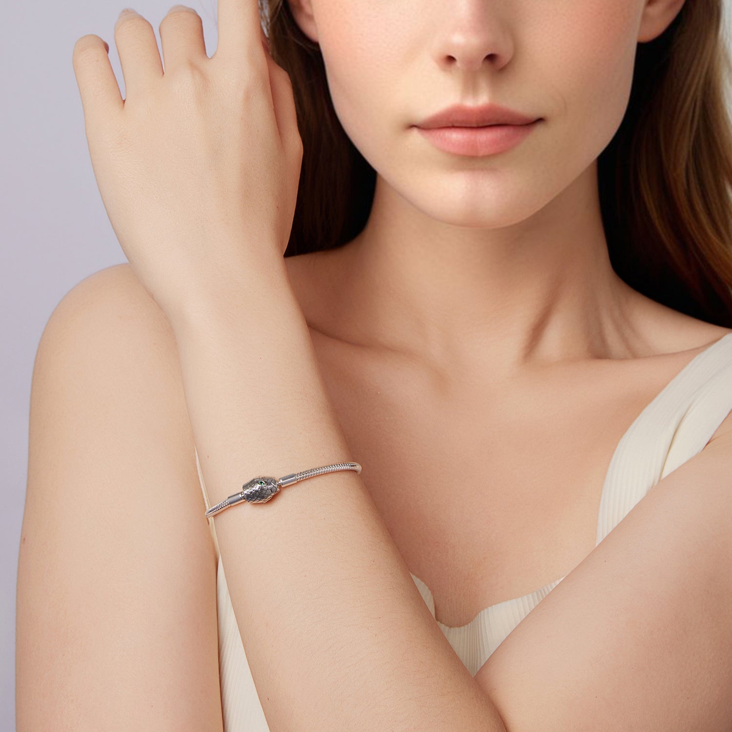 925 Sterling Silver Bracelet with CZ 17cm for Women DestGlow
