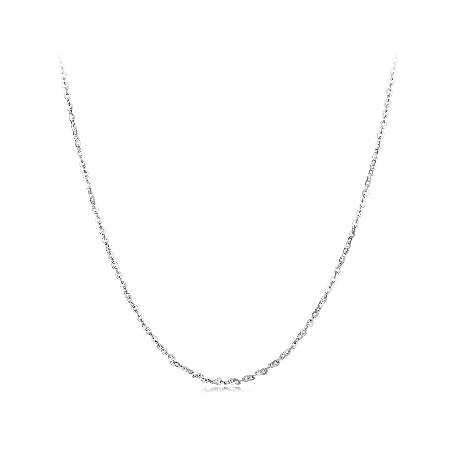 925 Sterling Silver Plated Platinum Necklace 45.0 cm for Men DestGlow