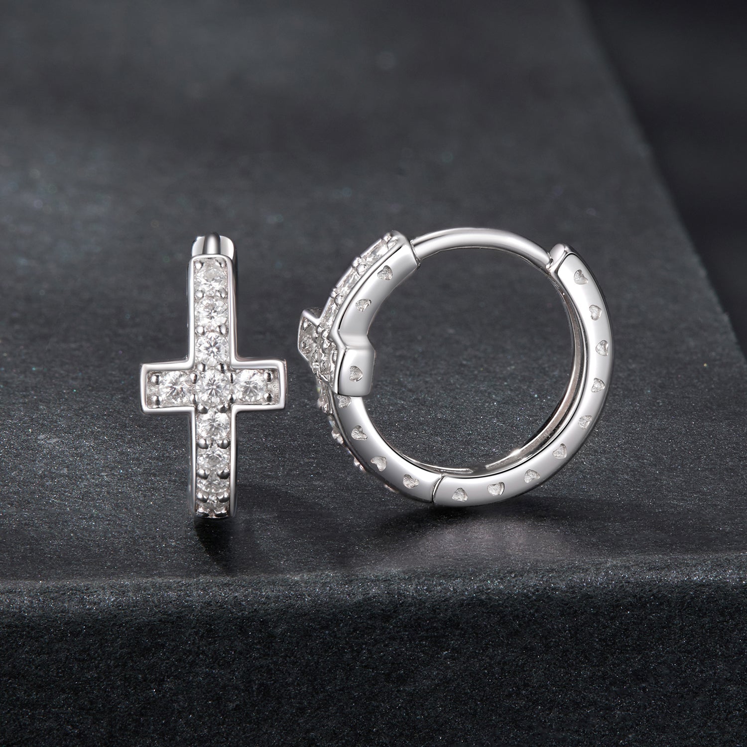 925 Sterling Silver Moissanite Earrings 1.3cm for Women DestGlow