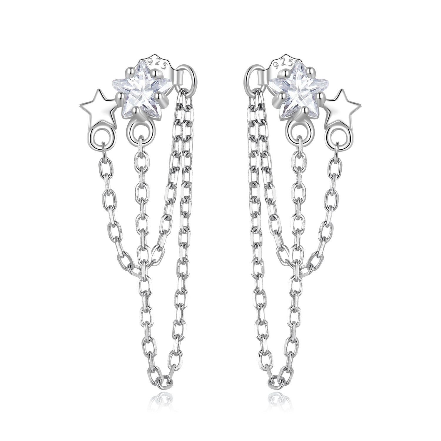 S925 Sterling Silver Pavé CZ Earrings, 0.9cm for Women DestGlow