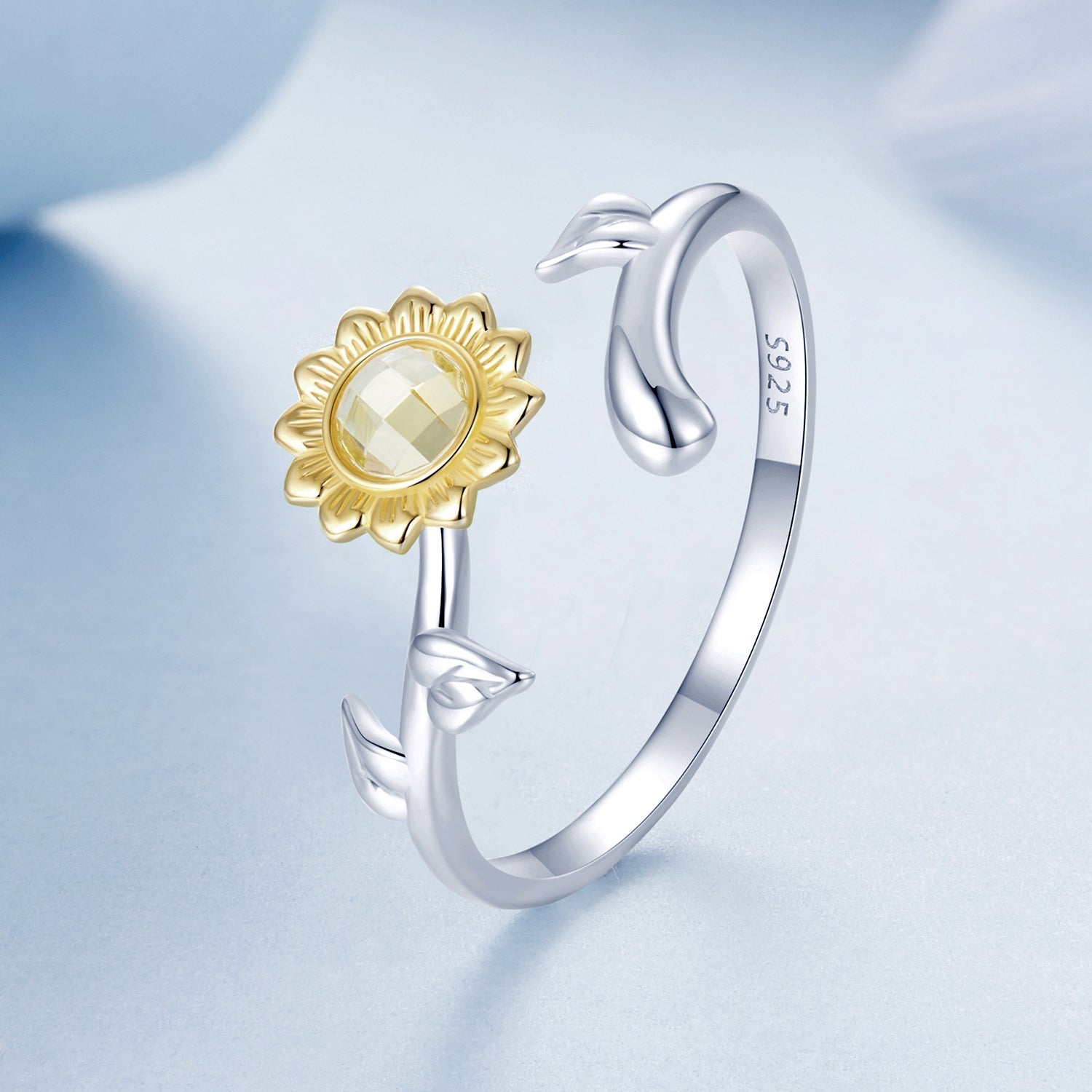 925 Sterling Silver Transparent Glass Ring 1.7mm for Women DestGlow