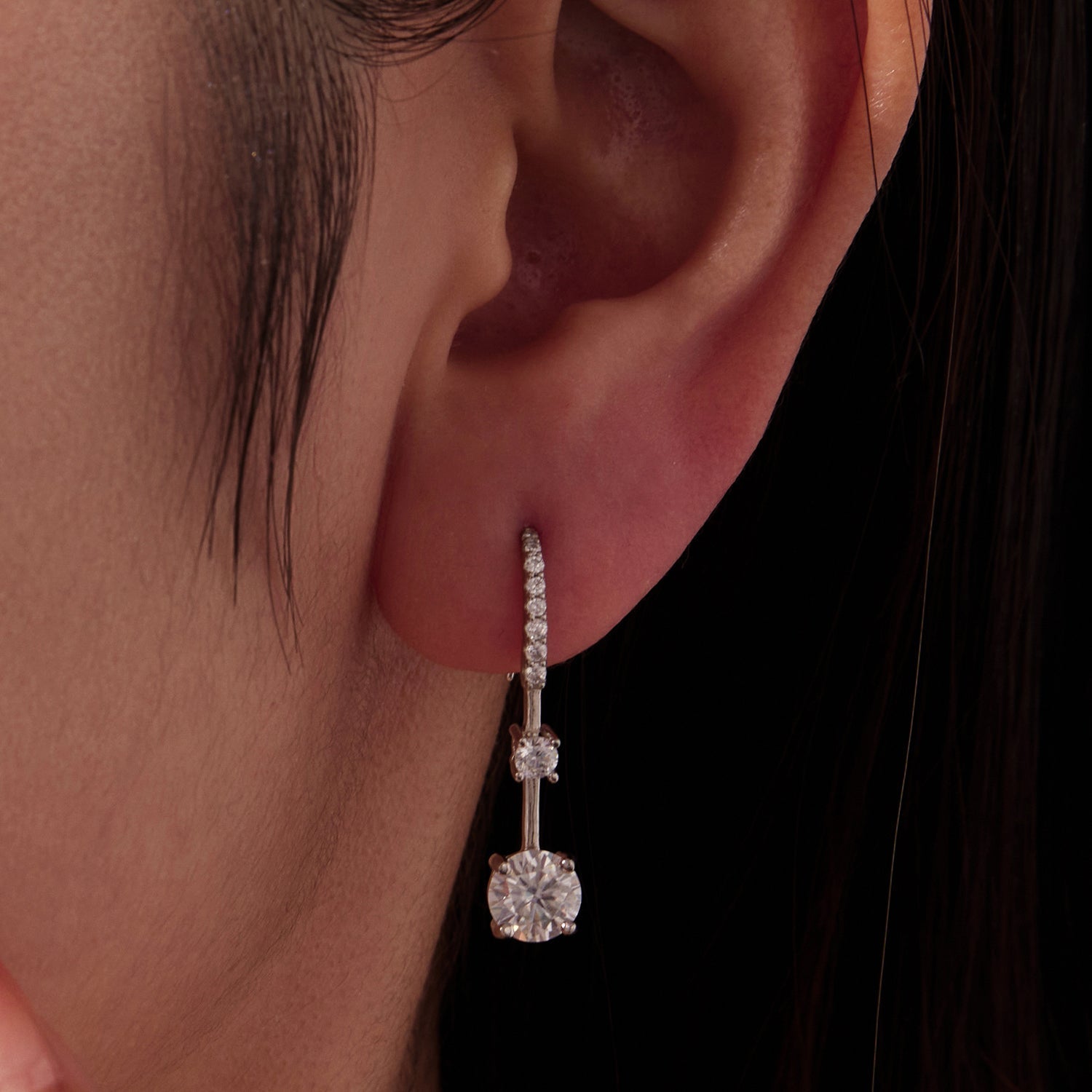 925 Sterling Silver Moissanite 1.00 Carat Earrings for Women DestGlow