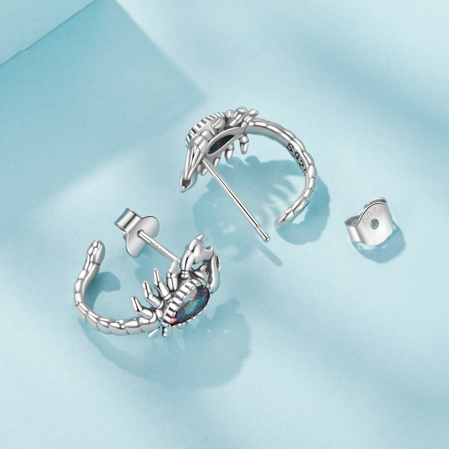 925 Sterling Silver Oxidized Earrings with Pavé CZ for Women DestGlow
