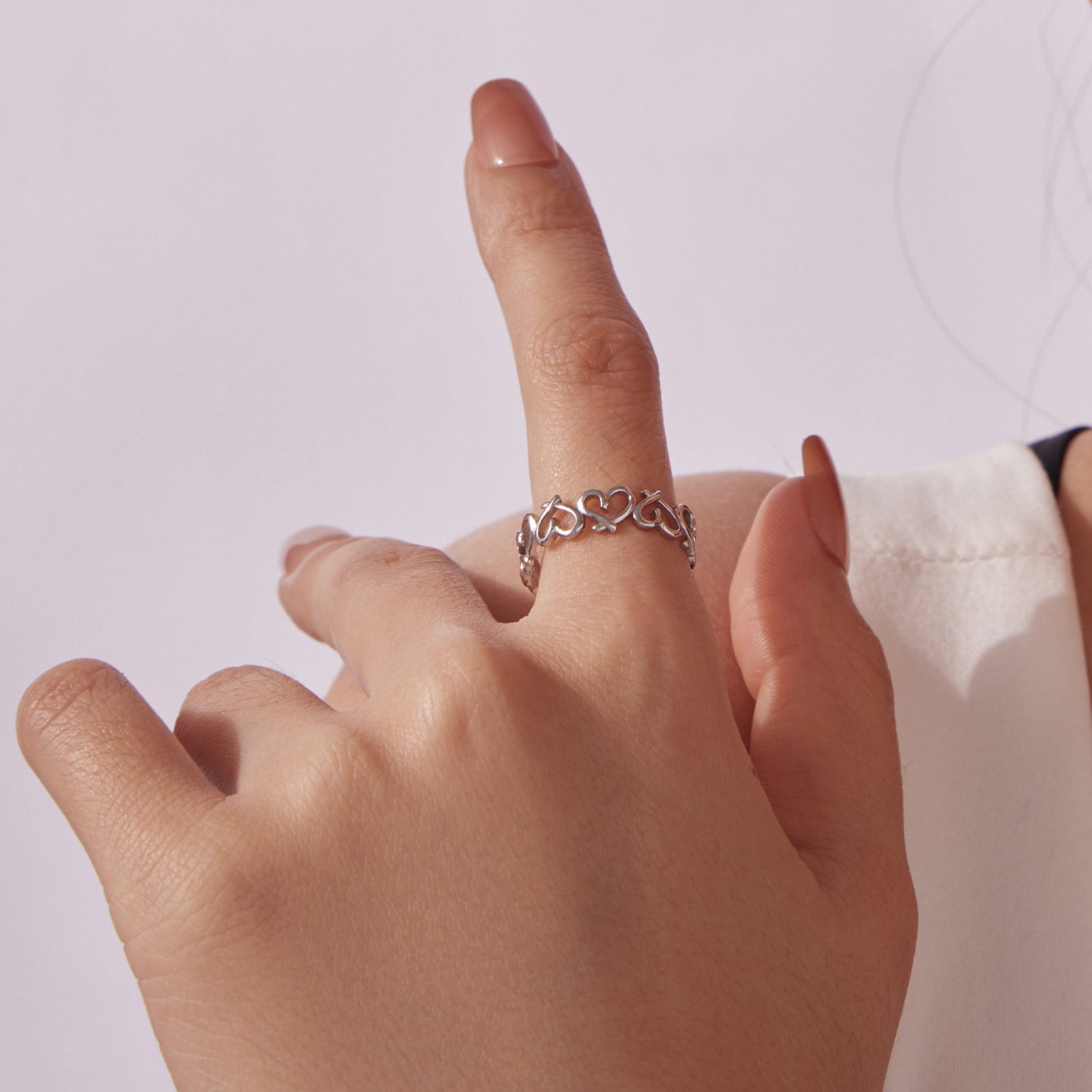 925 Sterling Silver and White Gold Plated Ring for Women DestGlow