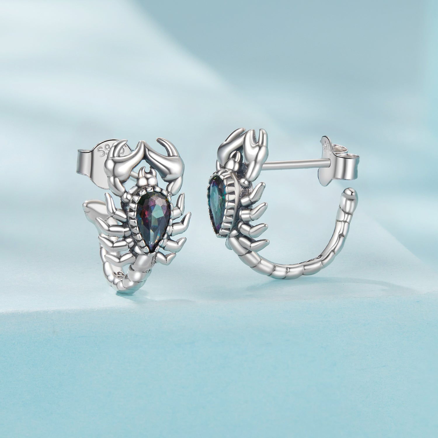 925 Sterling Silver Oxidized Earrings with Pavé CZ for Women DestGlow