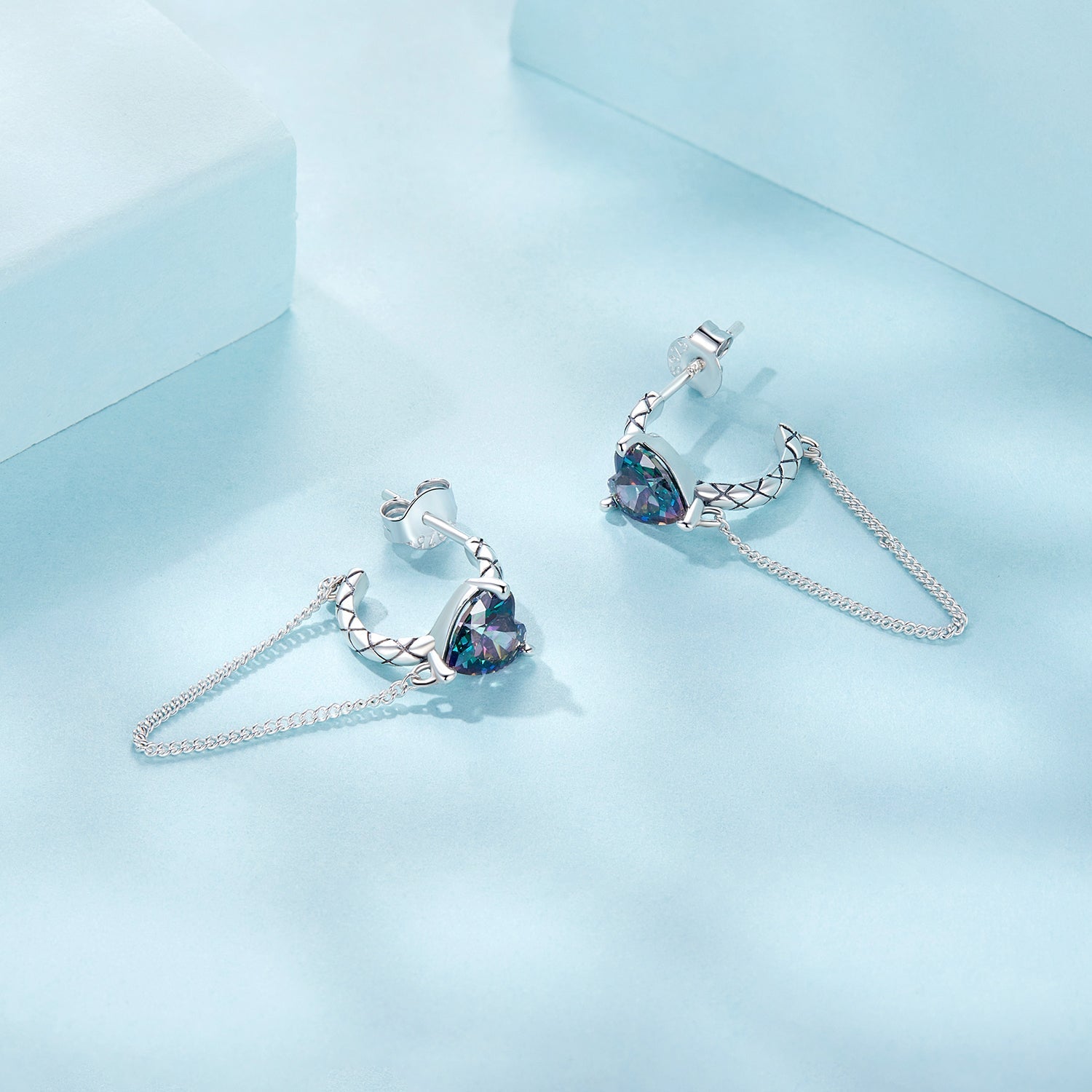 925 Sterling Silver Transparent Glass Earrings for Women DestGlow