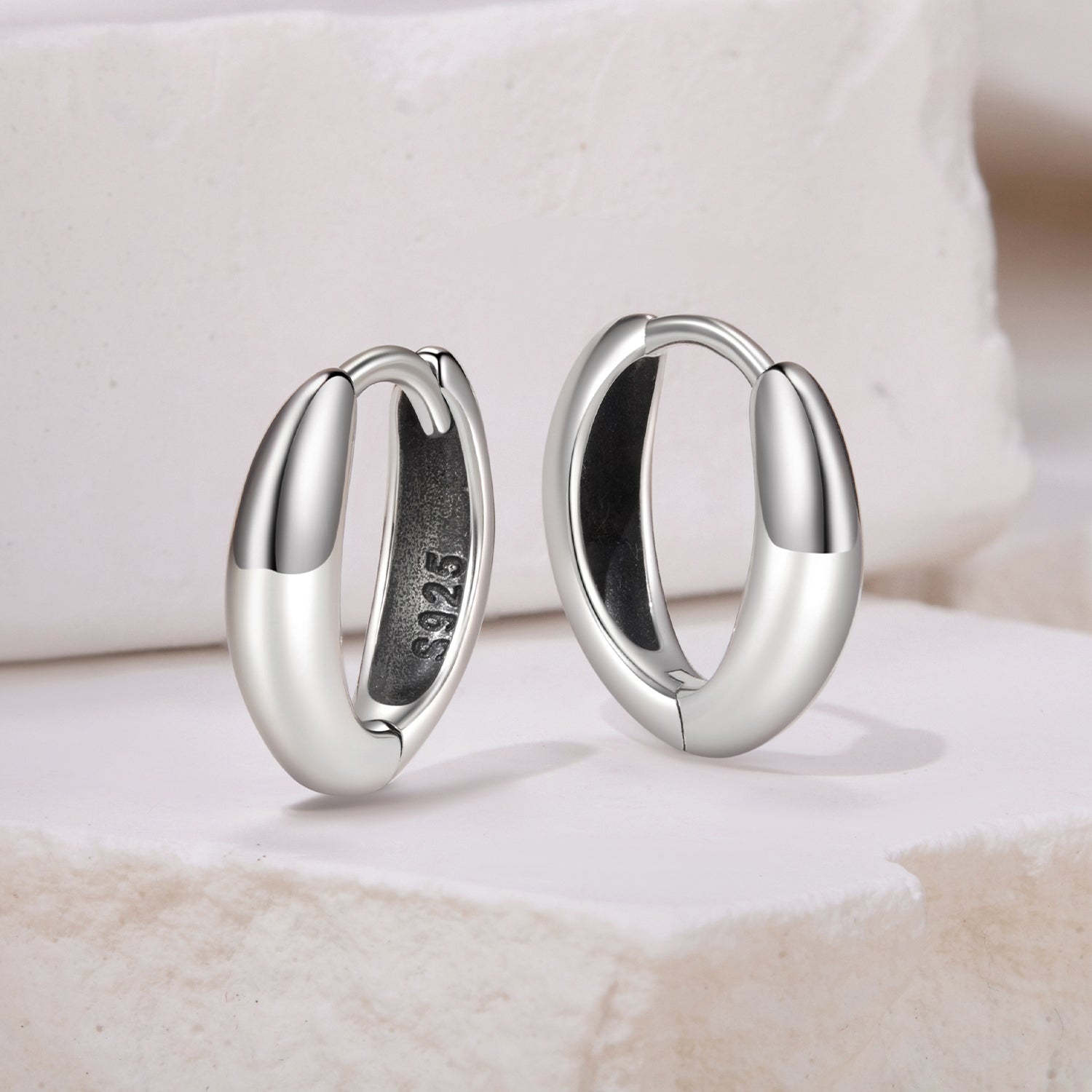925 Sterling Silver Oxidized Hoop Earrings for Women DestGlow