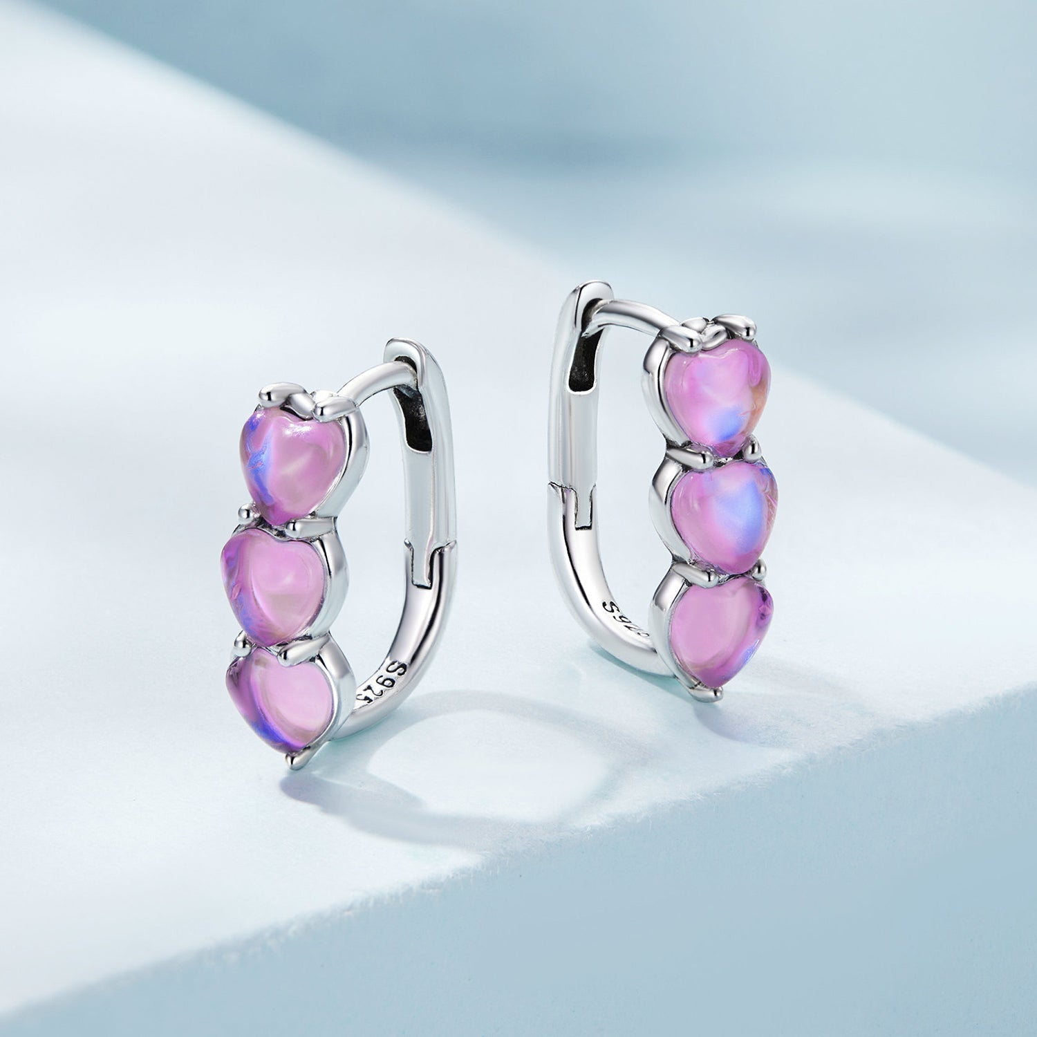 925 Sterling Silver Earrings with Transparent Glass for Women DestGlow