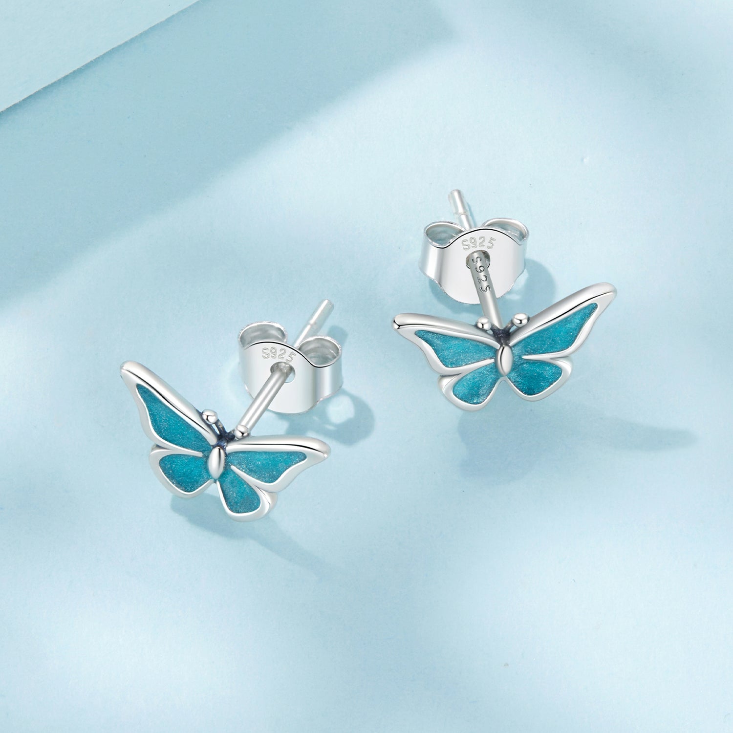 925 Sterling Silver Enamel Oxidized Earrings Size 0.7*1.1cm for Women DestGlow