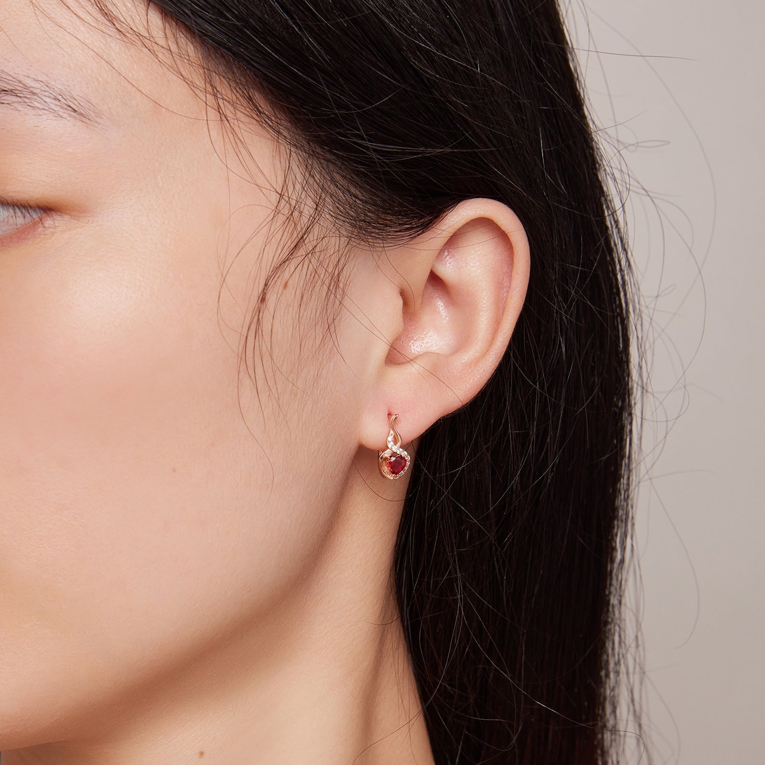 925 Sterling Silver Rose Gold Plated Earrings with CZ in Pavé Setting DestGlow