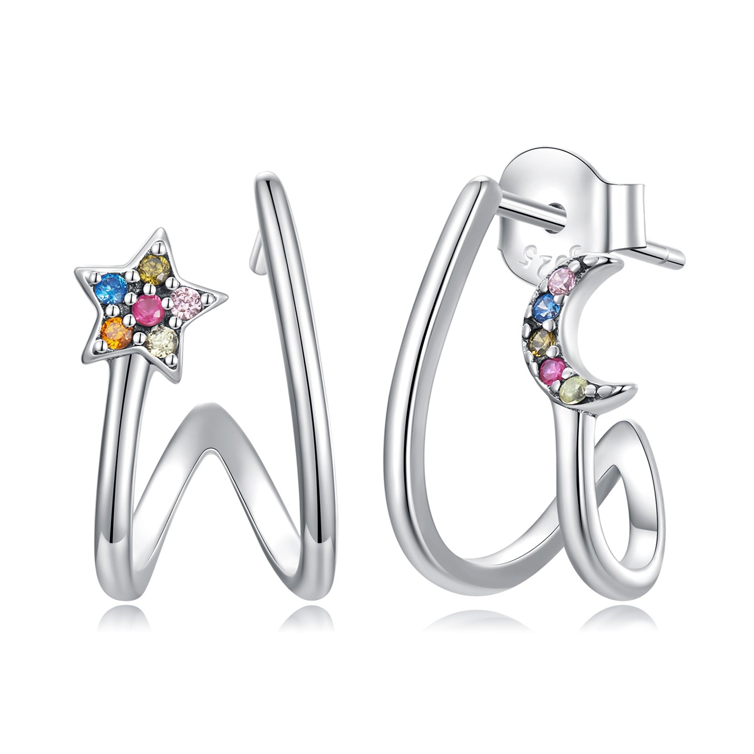 925 Sterling Silver Earrings with Pavé Setting CZ, 1.3*0.9cm, for Women DestGlow