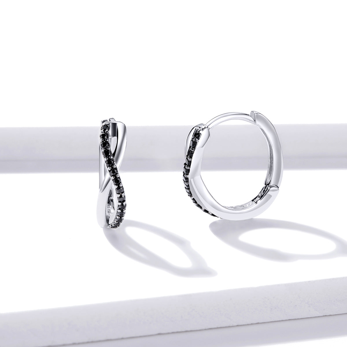 925 Sterling Silver Earrings 1.3*0.4cm with Pavé Setting CZ for Women DestGlow
