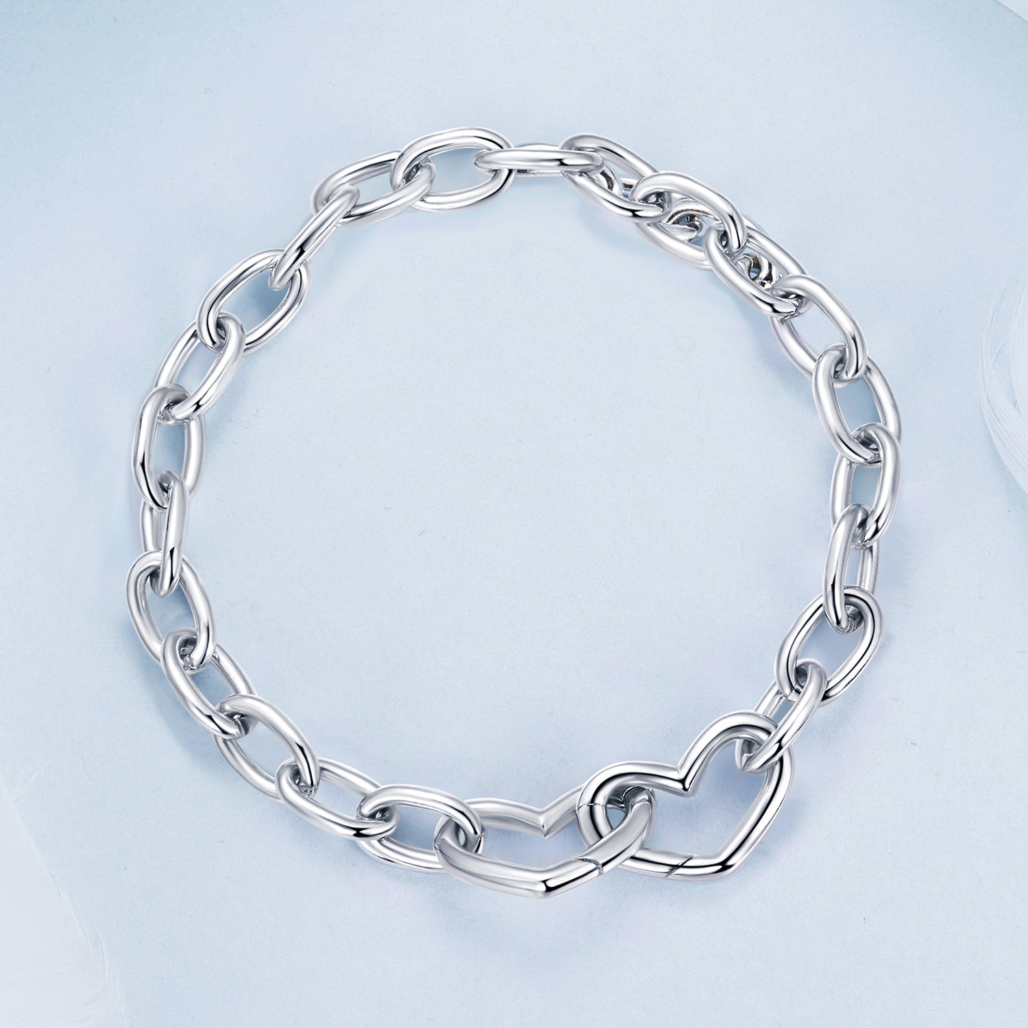 925 Sterling Silver Plated White Gold 19.0 cm Bracelet DestGlow