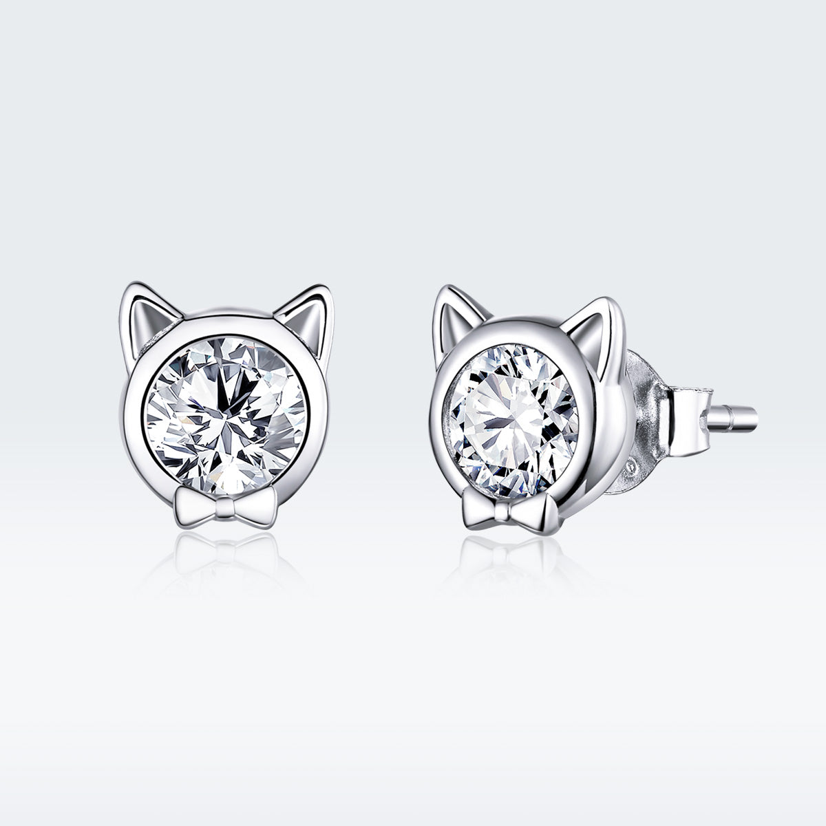 925 Sterling Silver Plated Platinum CZ Earrings for Women DestGlow