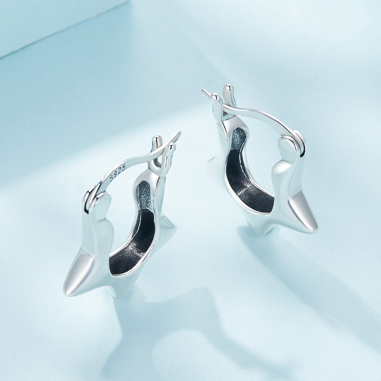 S925 Sterling Silver Earrings for Women - Oxidized Silver, 17x4mm DestGlow