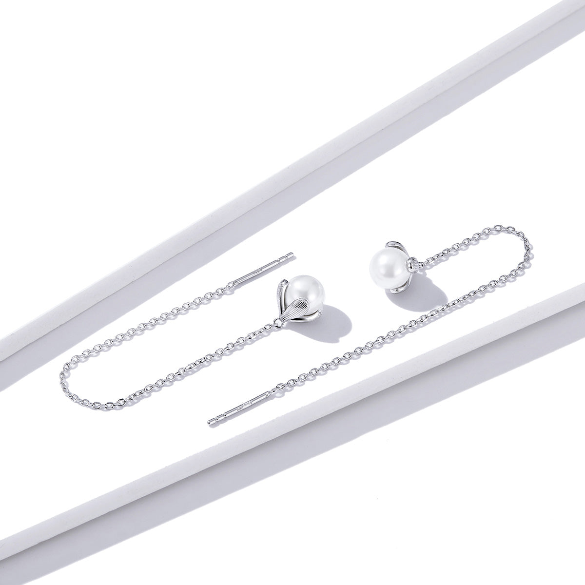 925 Sterling Silver Earrings with Quality Shell Pearl DestGlow