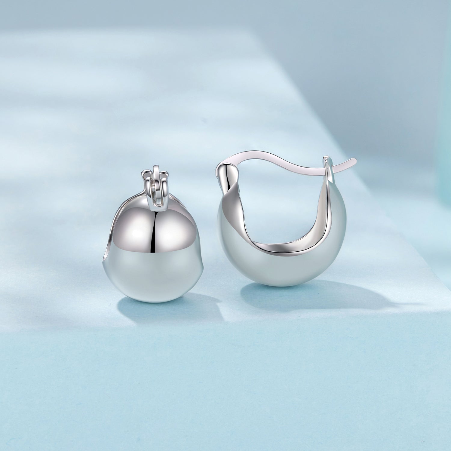 925 Sterling Silver Plated White Gold Earrings 1.4 x 1.0 cm for Women DestGlow