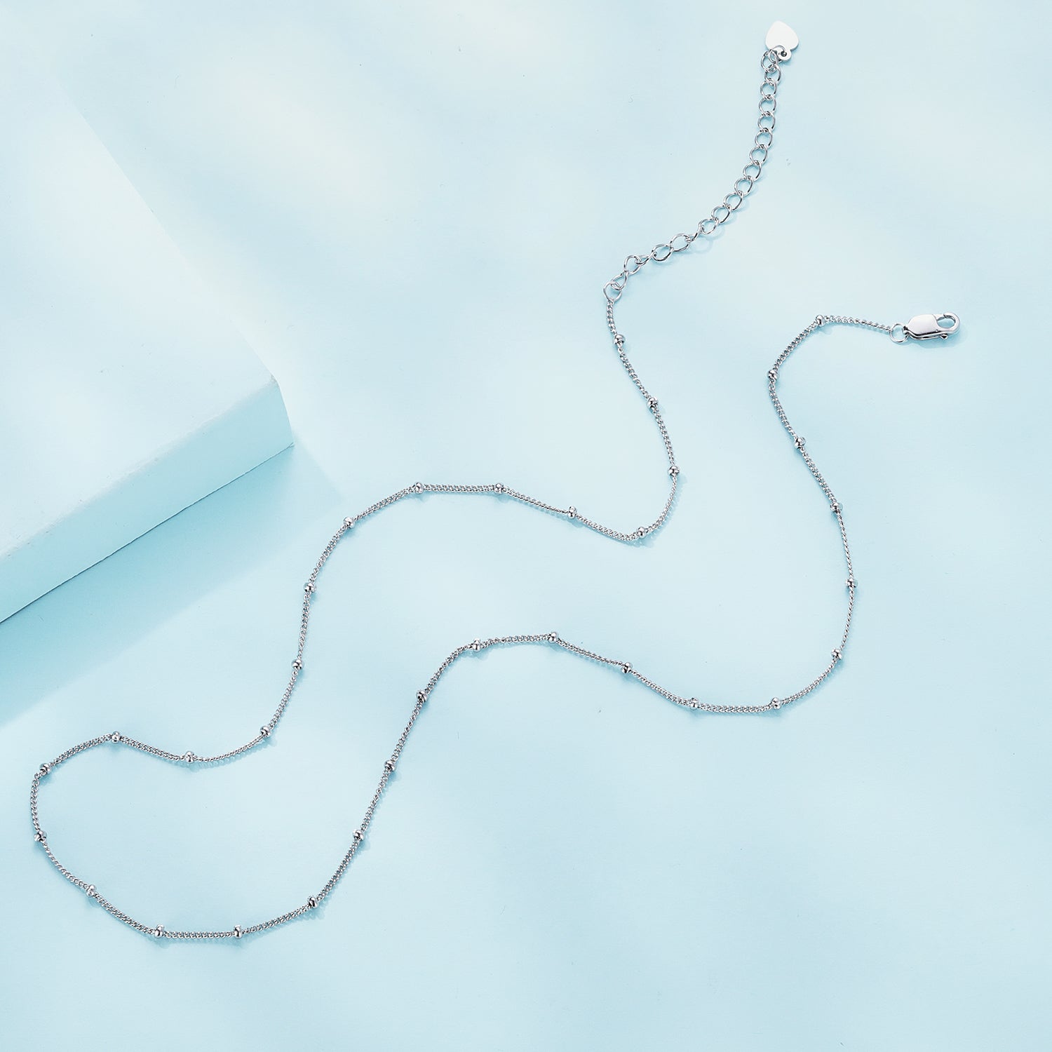925 Sterling Silver Plated Platinum 45cm Necklace for Women DestGlow