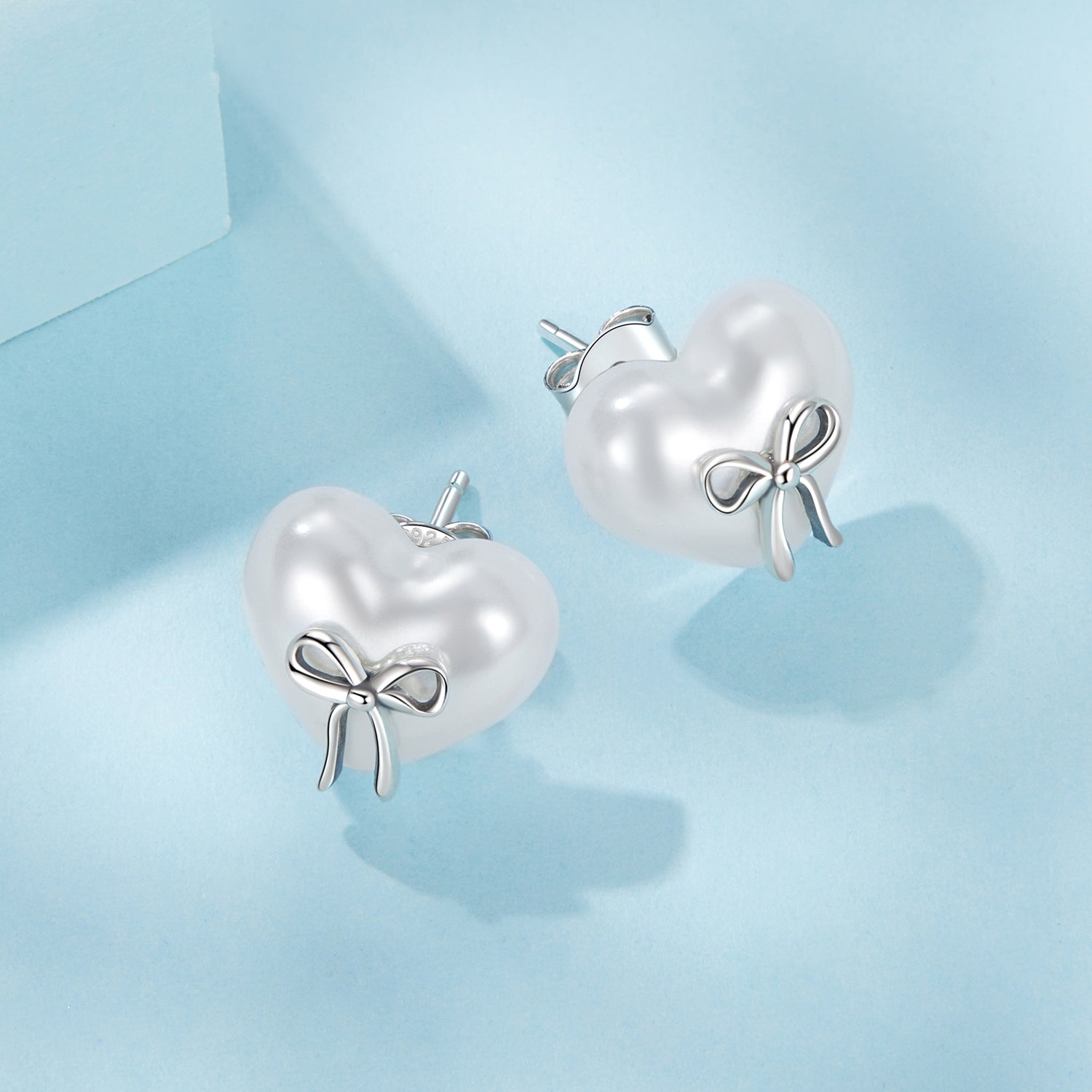925 Sterling Silver Earrings with Quality Shell Pearl, Size 1*1.2cm for Women DestGlow