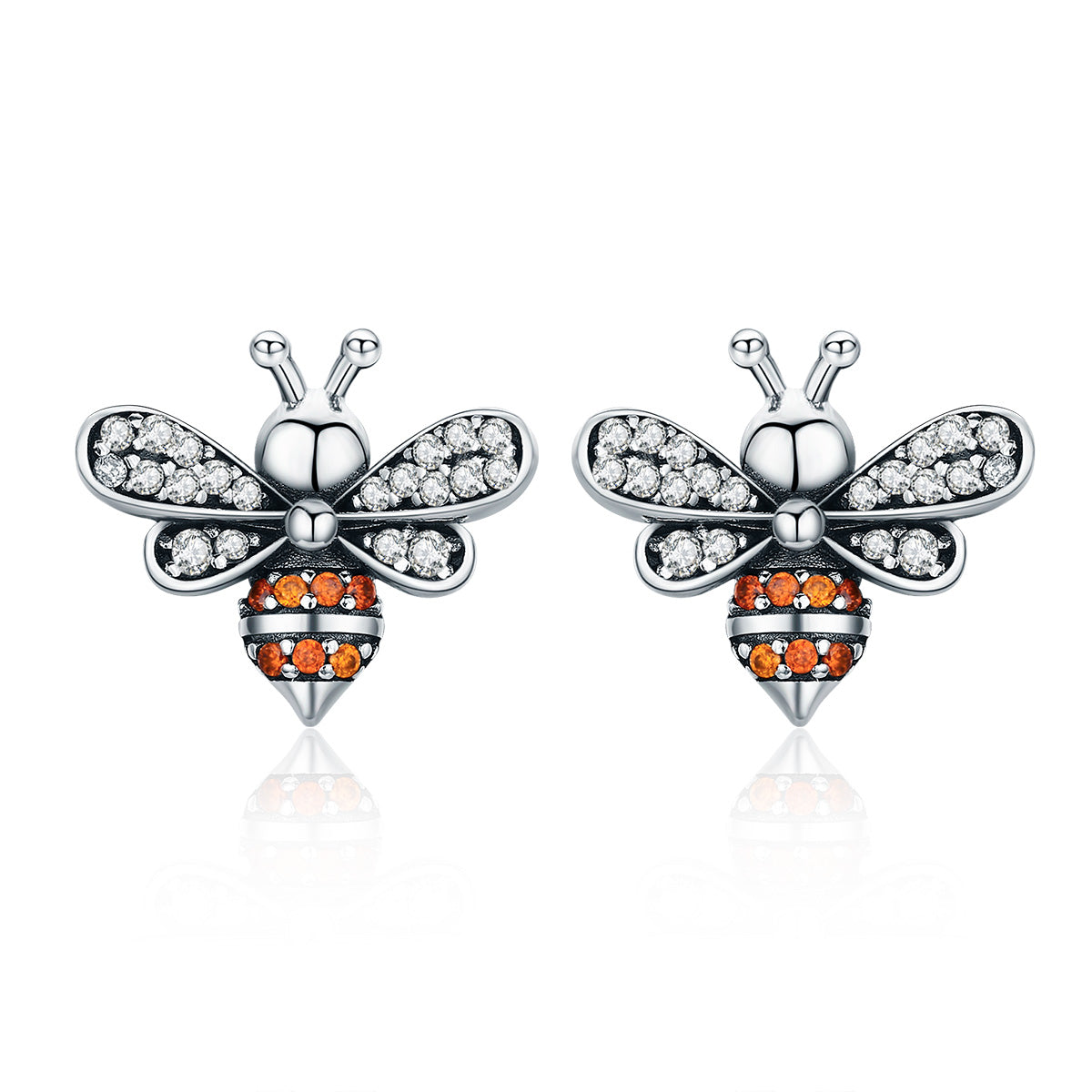 925 Sterling Silver Earrings with Pavé Setting CZ - 1.2x1.4cm for Women DestGlow