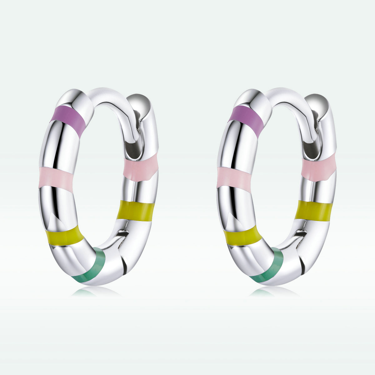 S925 Sterling Silver Enamel Platinum Plated Earrings for Women DestGlow