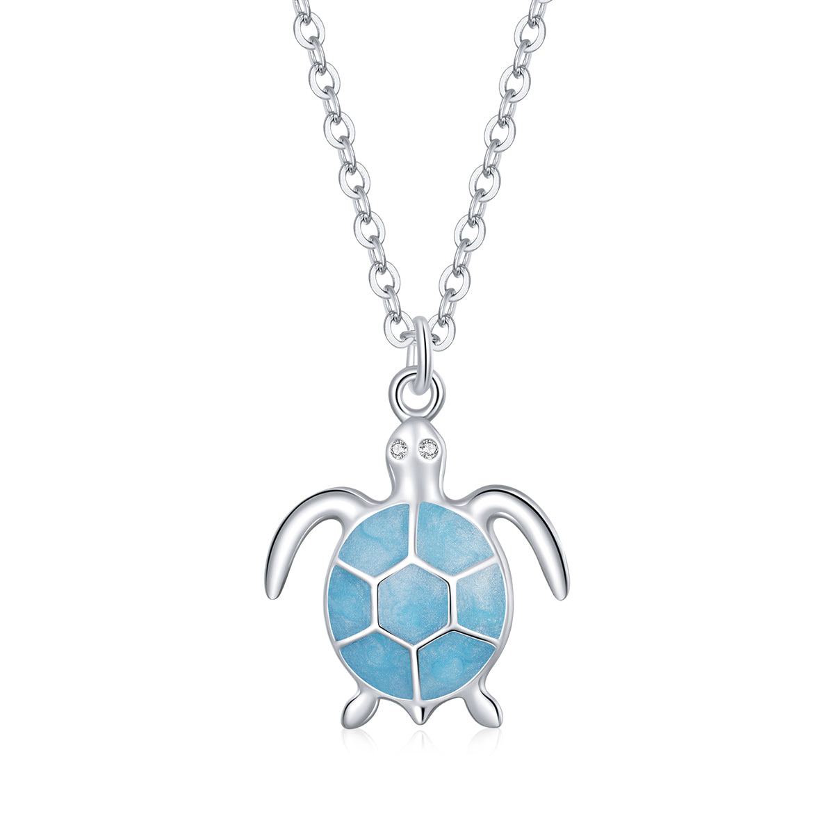 925 Sterling Silver Adjustable Necklace with Pavé CZ and Enamel, 44cm DestGlow