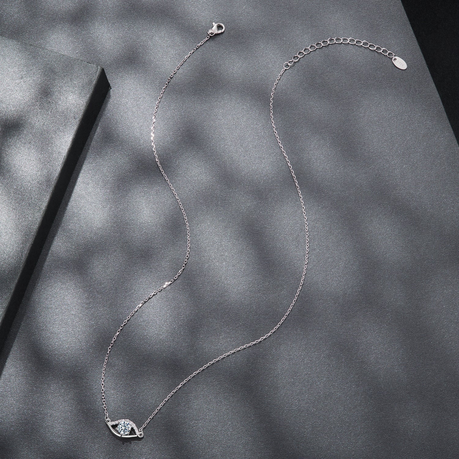 925 Sterling Silver Moissanite Necklace 40+5cm in Length for Women DestGlow