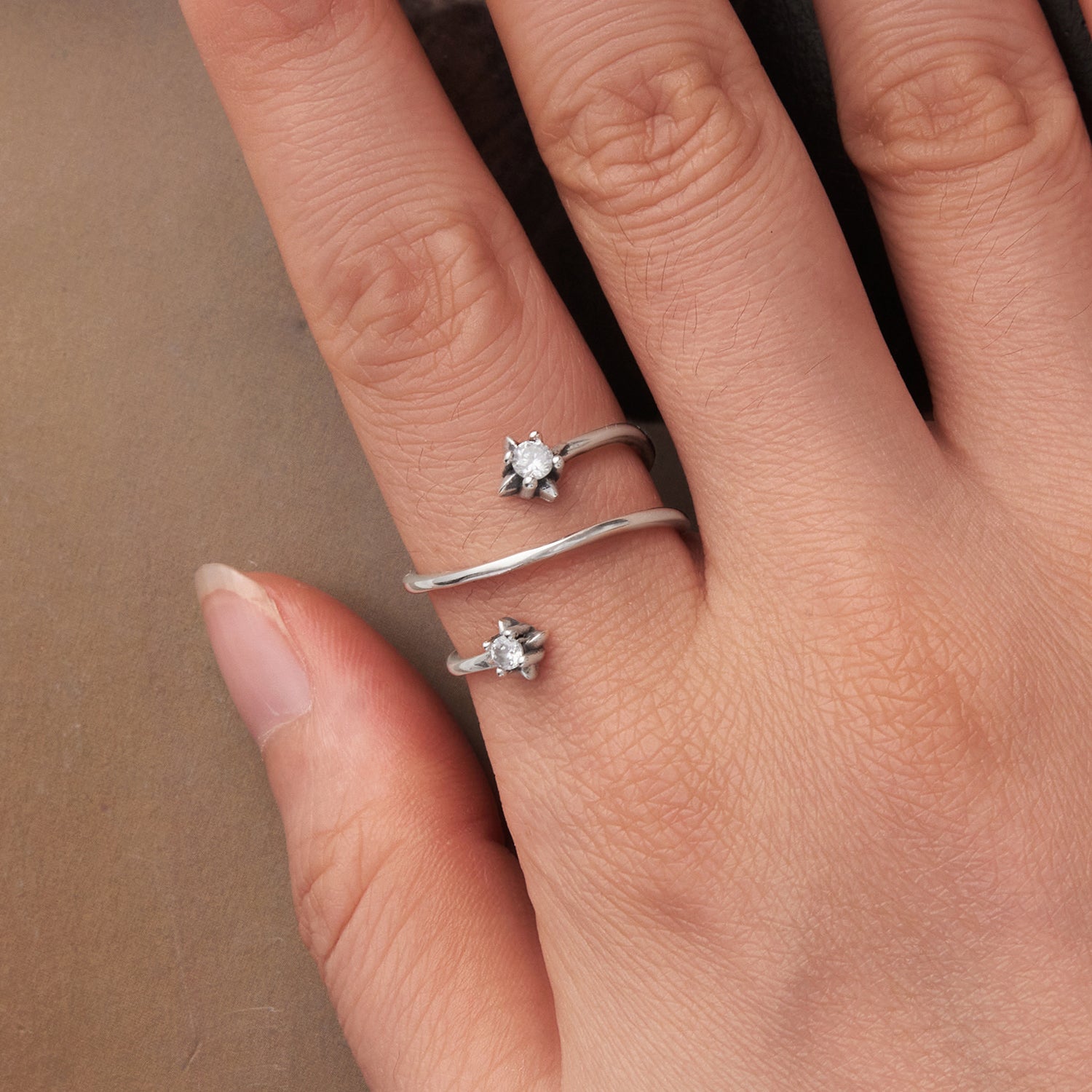 925 Sterling Silver Pavé Setting CZ Oxidized Ring for Women DestGlow