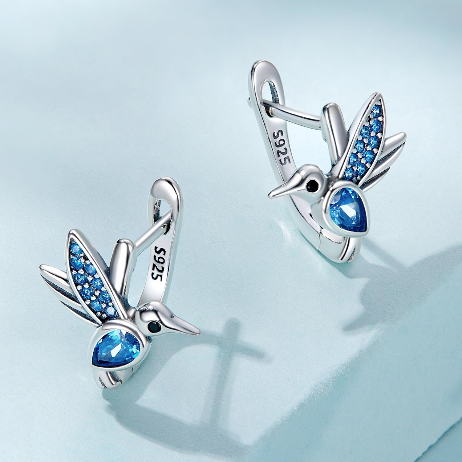 925 Sterling Silver Earrings with Pavé Setting and Oxidized Finish for Women DestGlow