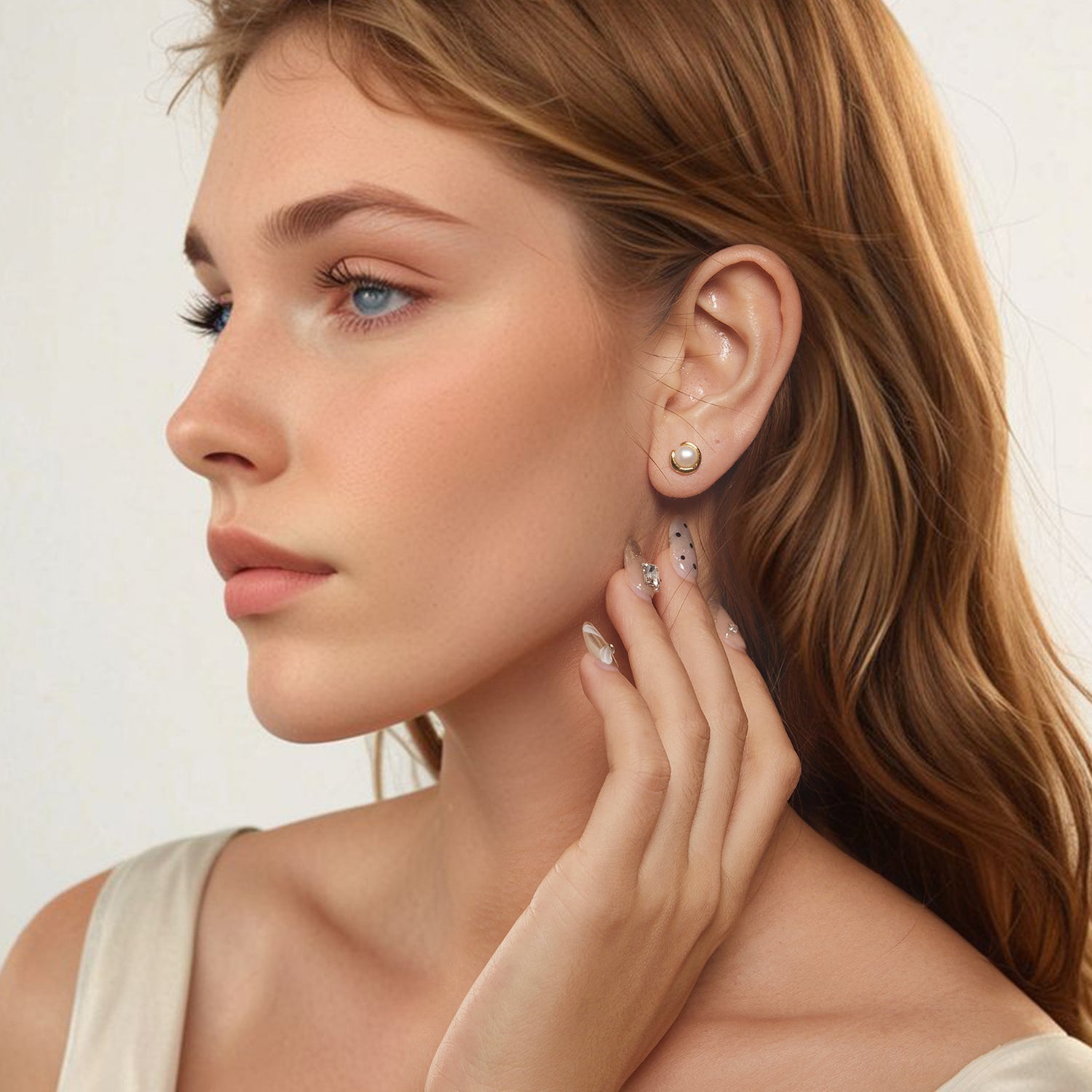 925 Sterling Silver Freshwater Pearl Gold Plated Earrings DestGlow