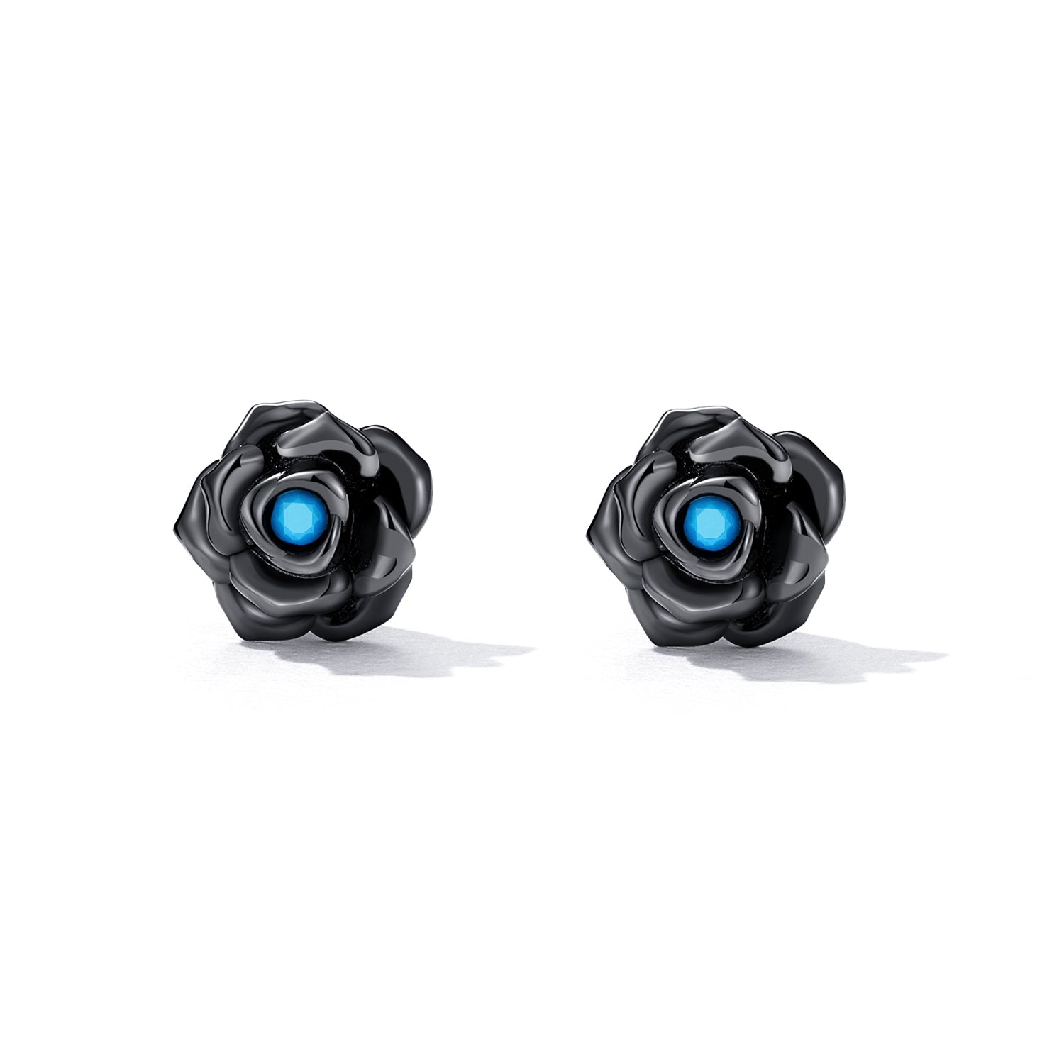 925 Sterling Silver Earrings with Turquoise and Black Gold Finish DestGlow