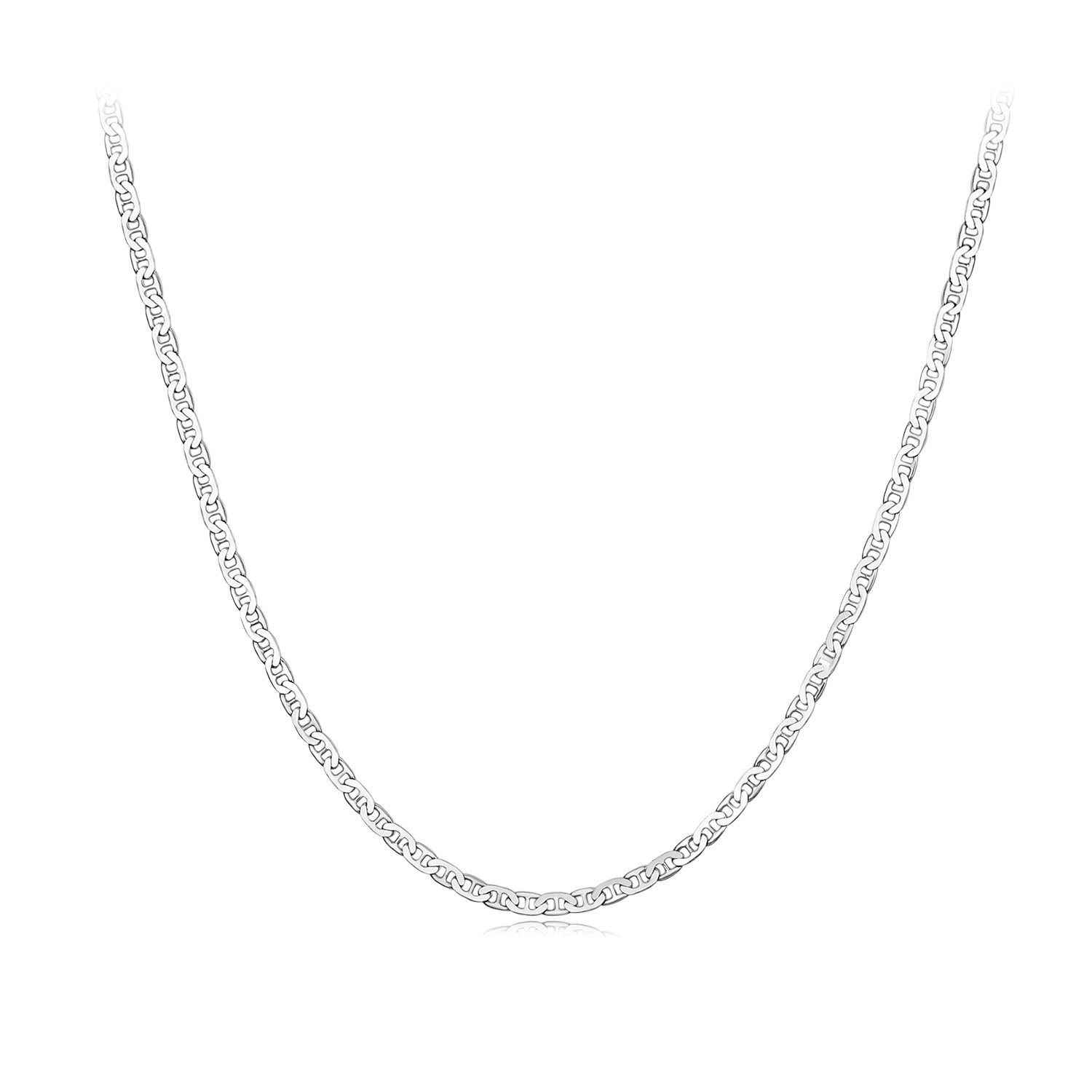 925 Sterling Silver Plated Platinum 45cm Necklace DestGlow
