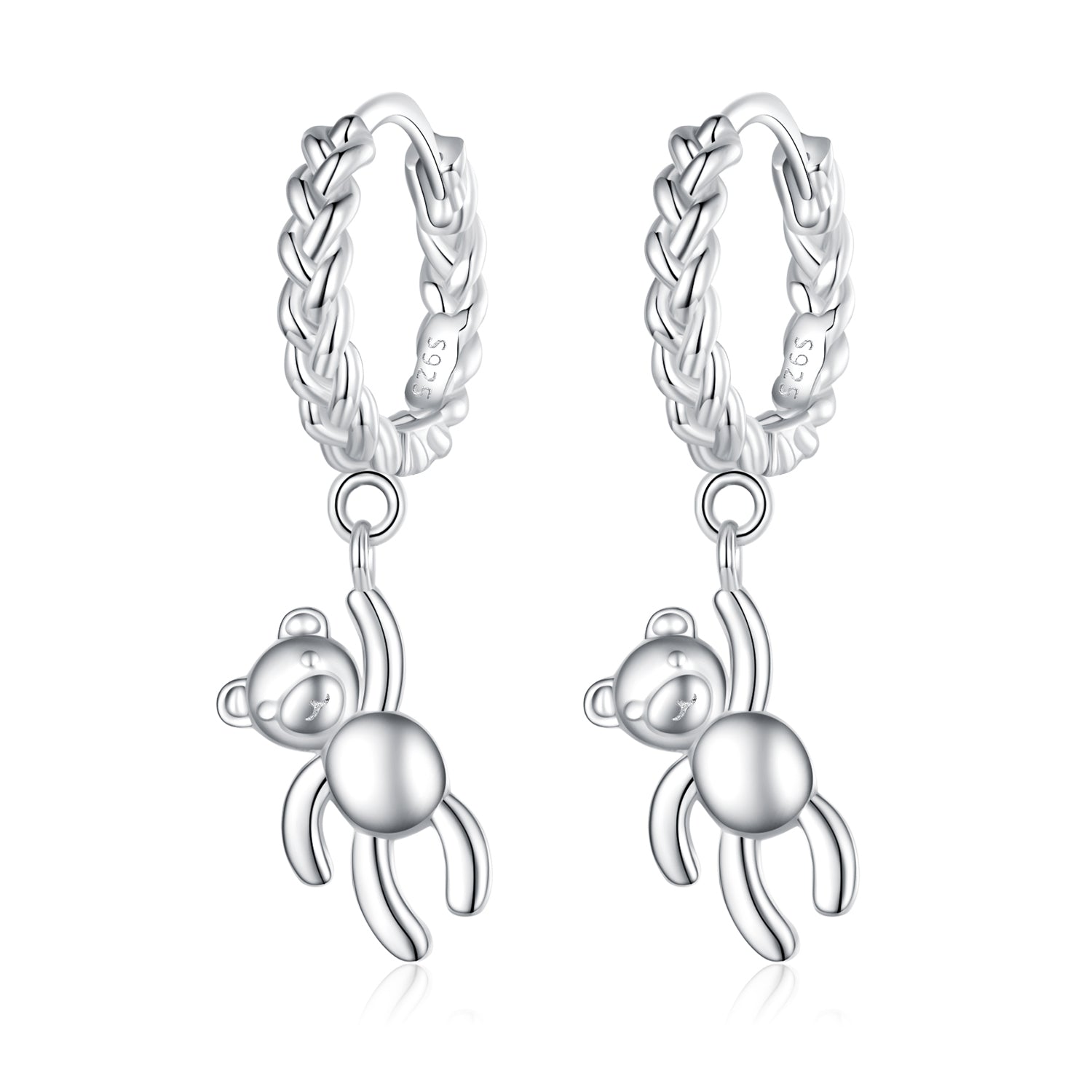 925 Sterling Silver Plated Platinum Earrings DestGlow