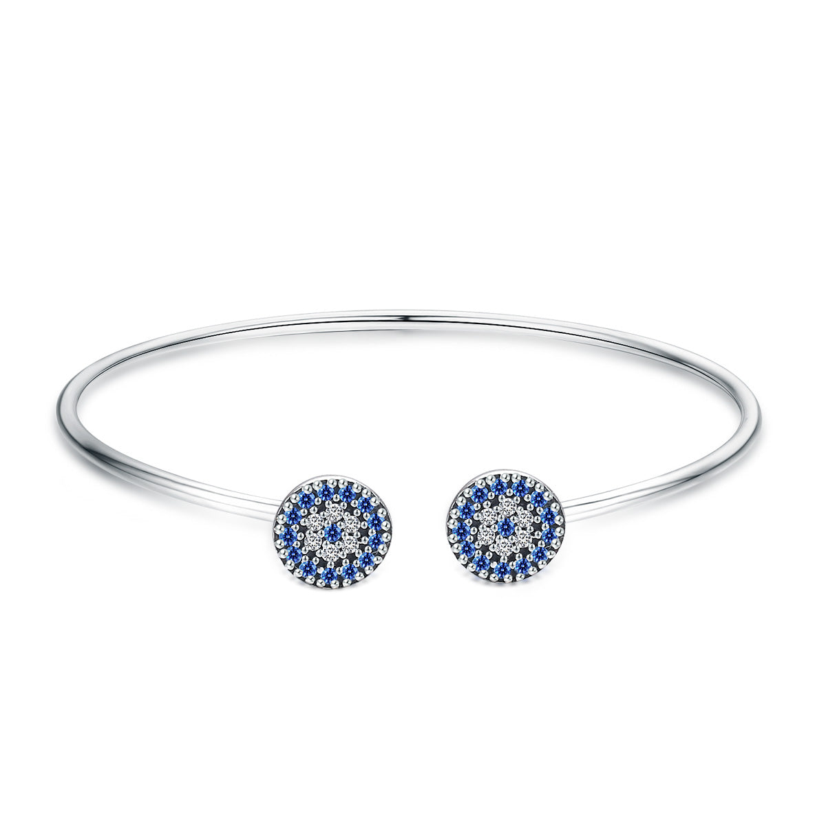 925 Sterling Silver Bracelet with Outer Diameter 6cm and Wall Thickness 0.2cm for Women DestGlow