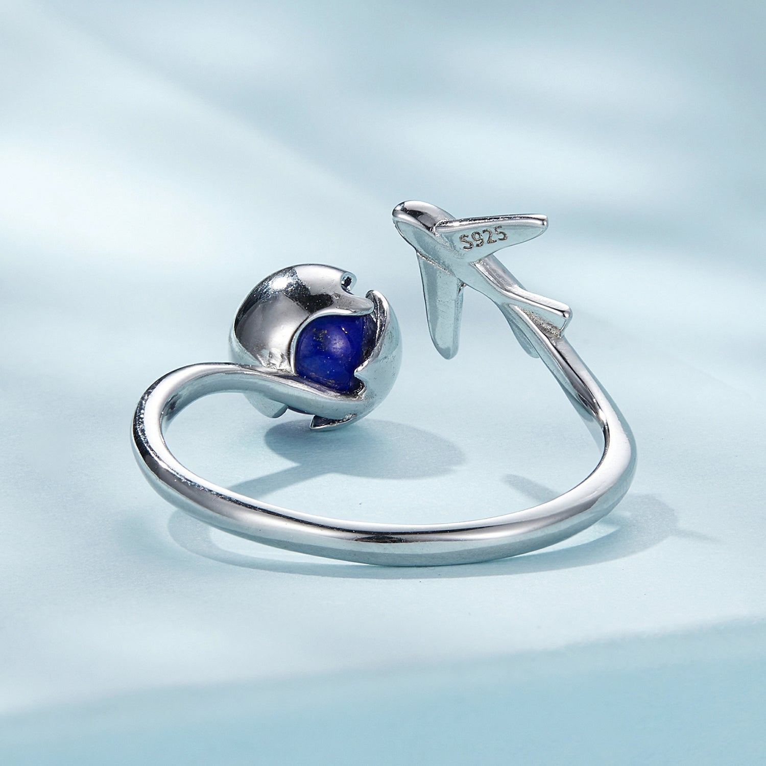 925 Silver 1.8mm Lapis Lazuli Ring DestGlow